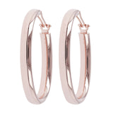 Bronzallure Golden Rose Oval Hoop Earrings