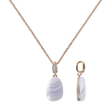 Load image into Gallery viewer, Bronzallure Necklace With Stone Pendant And Pave© Details