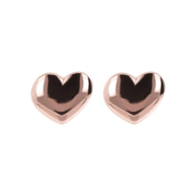 Load image into Gallery viewer, Bronzallure Heart Shaped Golden Rose Button Earrings