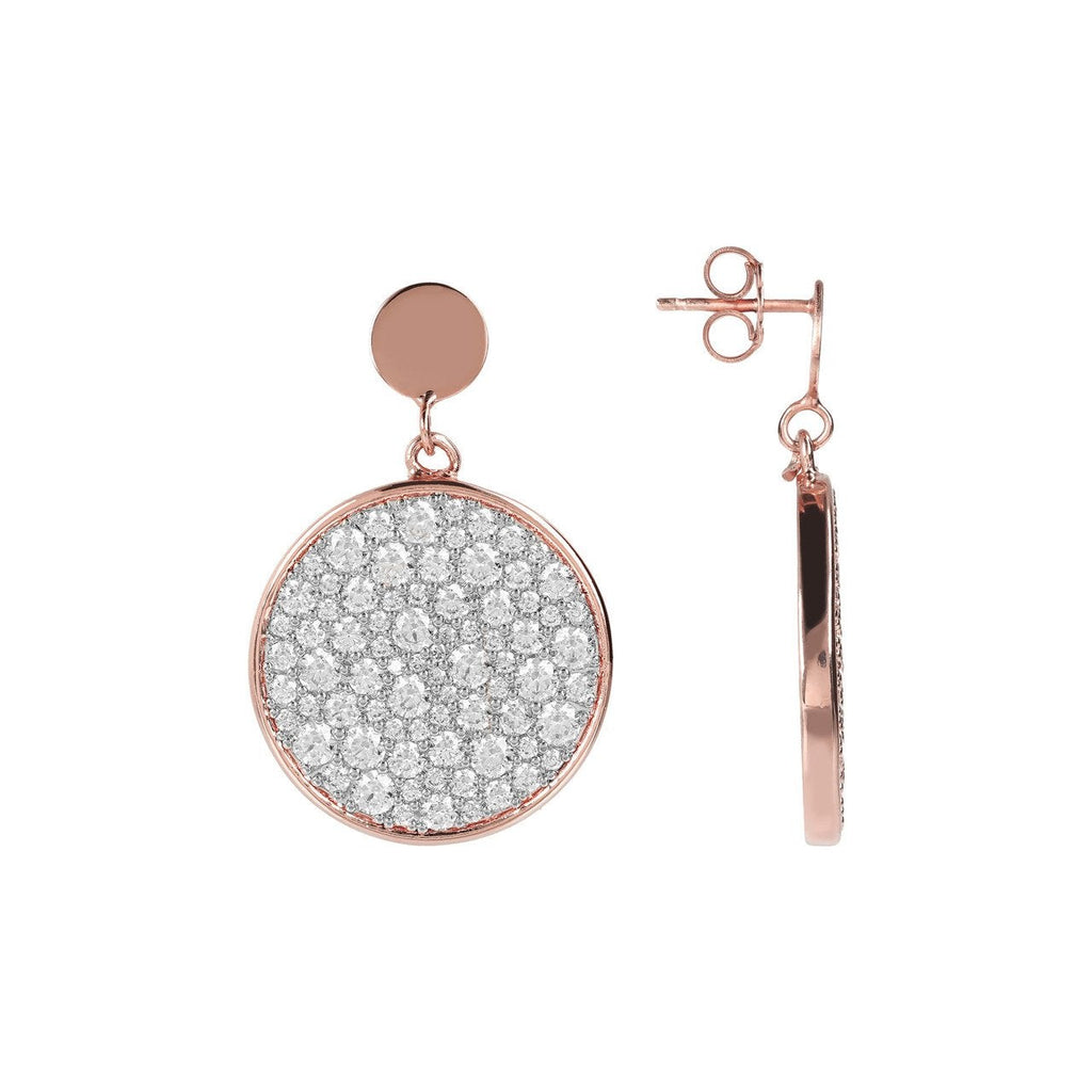 Bronzallure Pave Disc Earrings