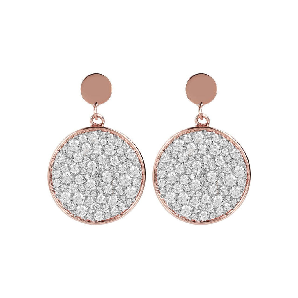 Bronzallure Pave Disc Earrings