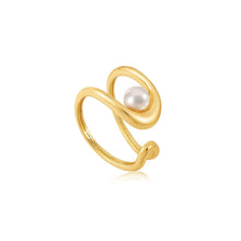 Load image into Gallery viewer, Ania Haie Gold Pearl Sculpted Adjustable Ring