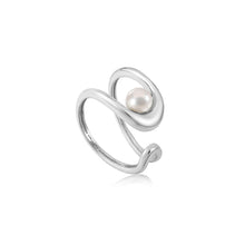 Load image into Gallery viewer, Ania Haie Silver Pearl Sculpted Adjustable Ring