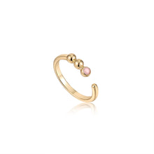 Load image into Gallery viewer, Ania Haie Gold Orb Rose Quartz Adjustable Ring