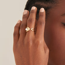 Load image into Gallery viewer, Ania Haie Gold Pearl Sculpted Adjustable Ring