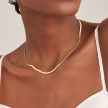 Load image into Gallery viewer, Ania Haie Gold Flat Snake Chain Necklace