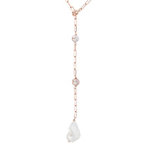 Load image into Gallery viewer, Bronzallure Y Necklace with Forzatina Chain and Pearls