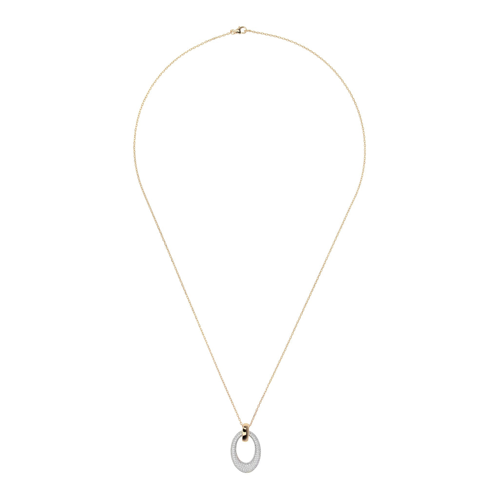 Bronzallure Altissima Golden Oval Pavé Pendant Necklace| The Jewellery Boutique