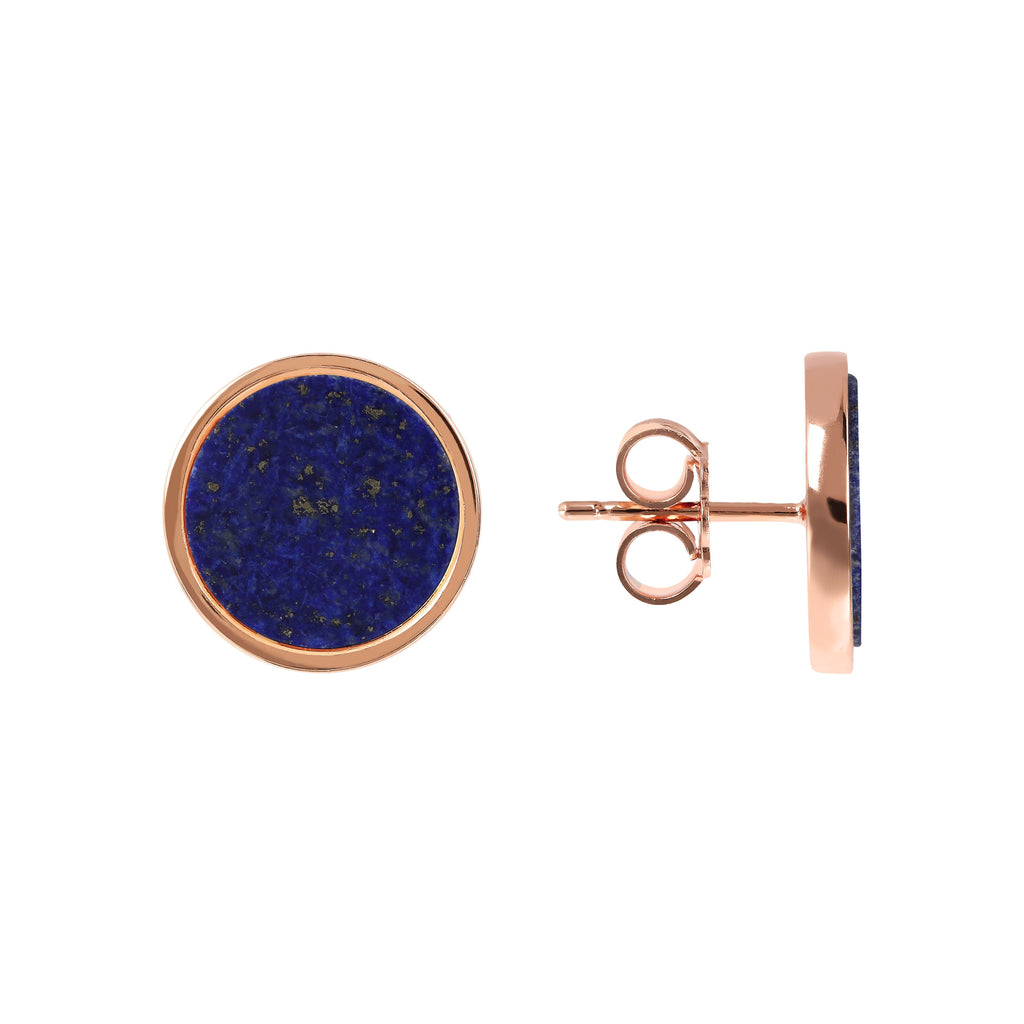 Gemstone Button Stud Earrings