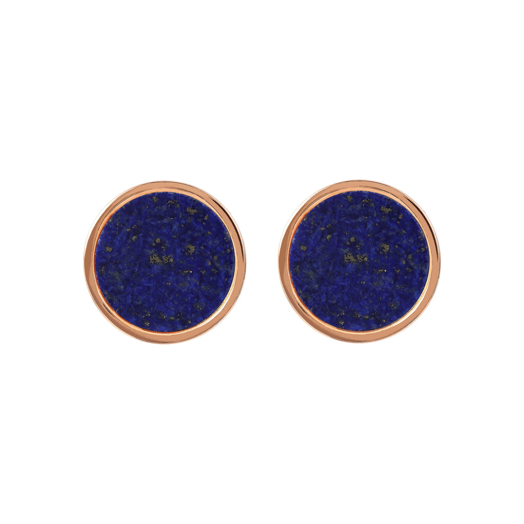 Gemstone Button Stud Earrings