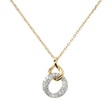 Bronzallure Golden Cubic Zirconia Circle Drop Necklace