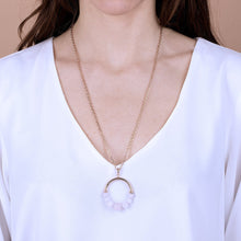 Load image into Gallery viewer, Bronzallure Circle Pendant Necklace with Natural Stone Beads