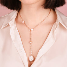 Load image into Gallery viewer, Bronzallure Y Necklace with Forzatina Chain and Pearls