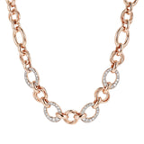 Bronzallure Oval Rolo Chain and PavÃ© Detail Necklace