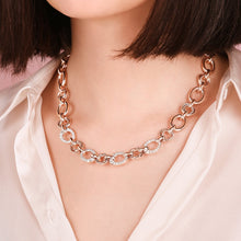 Load image into Gallery viewer, Bronzallure Oval Rolo Chain and Pavé Detail Necklace