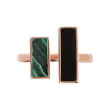 Load image into Gallery viewer, Bronzallure Bicolor Carré Natural Stones Ring