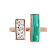 Load image into Gallery viewer, Bronzallure Cubic Zirconia and Carré Stone Ring