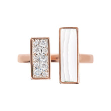 Load image into Gallery viewer, Bronzallure Cubic Zirconia and Carré Stone Ring