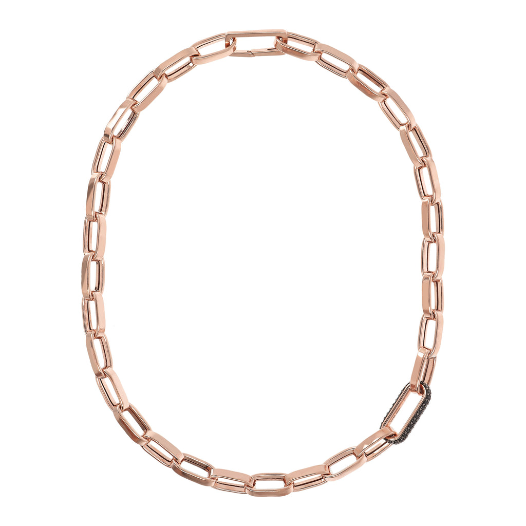 Bronzallure Bold Forzatina Chain Necklace with Pavé Detail