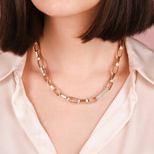 Load image into Gallery viewer, Bronzallure Bold Forzatina Chain Necklace with Pavé Detail