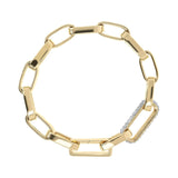 Bronzallure Golden Bold Chain and PavÃ© Detail Bracelet