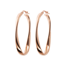 Load image into Gallery viewer, Bronzallure Twisted Rose Oval Hoop Earrings