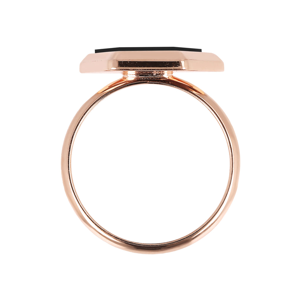 Bronzallure Hexagonal Flat Stone Ring| The Jewellery Boutique