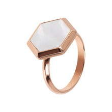 Load image into Gallery viewer, Bronzallure Hexagonal Flat Stone Ring| The Jewellery Boutique