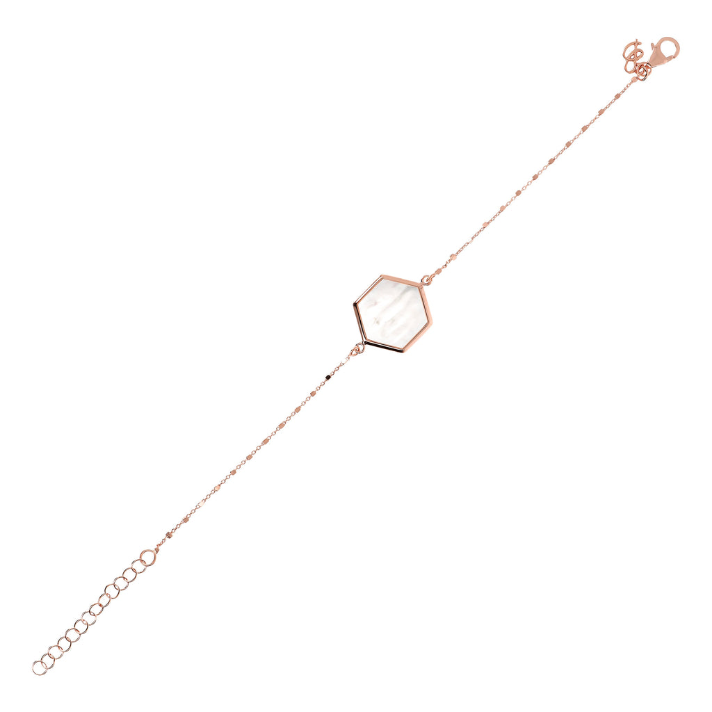 Bronzallure Cube Chain Bracelet with Hexagon| The Jewellery Boutique