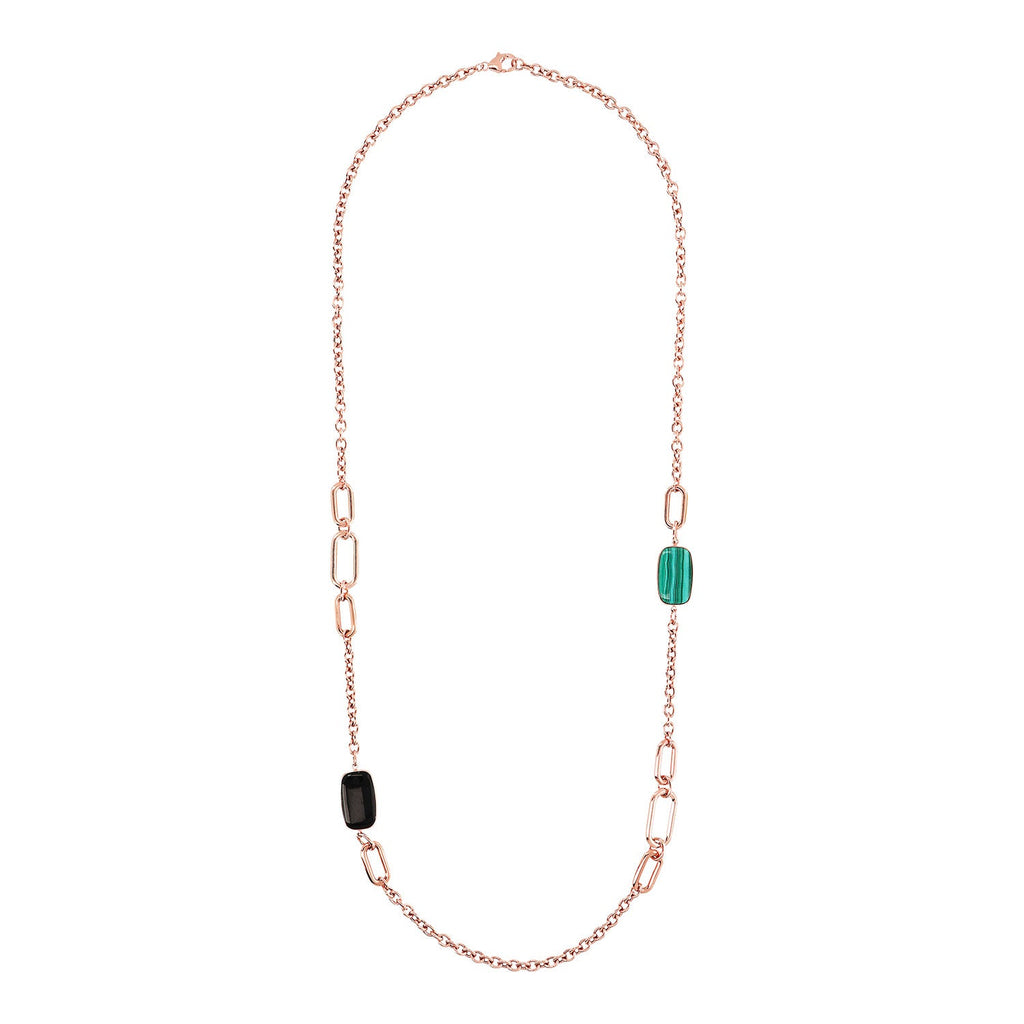 Bronzallure Alba Black Onyx Necklace 91.4cm