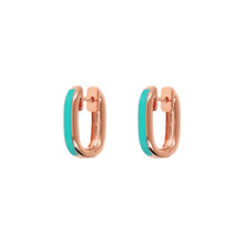 Load image into Gallery viewer, Bronzallure Miss Enamel Oval Hoop Earrings