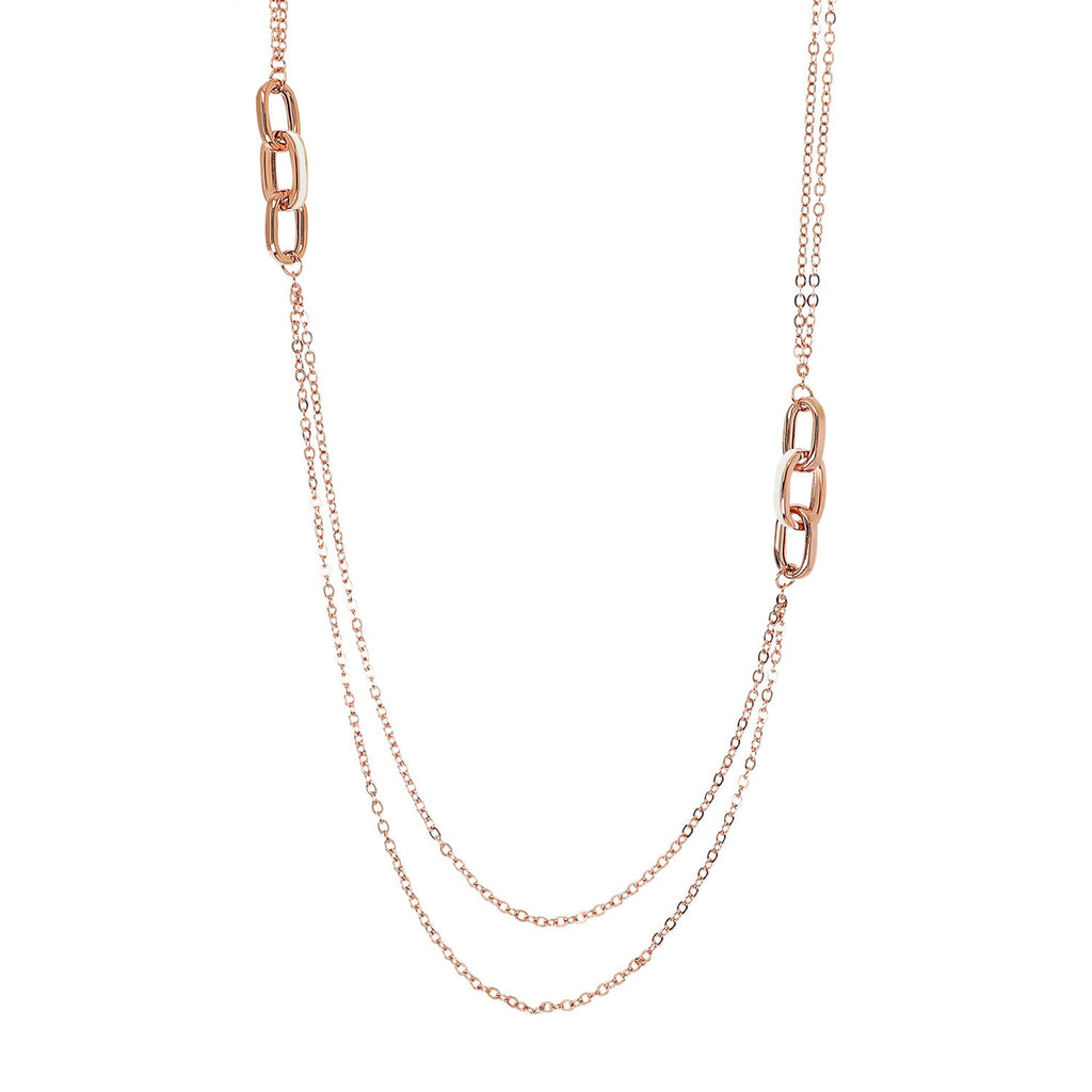 Bronzallure Miss Enamel Oval Necklace 91.4cm