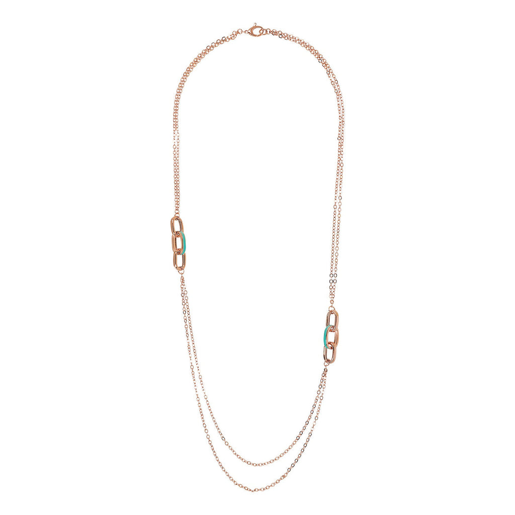 Bronzallure Miss Enamel Oval Necklace 91.4cm