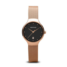 Load image into Gallery viewer, Bering Classic Polished Rose Gold Mesh Watch