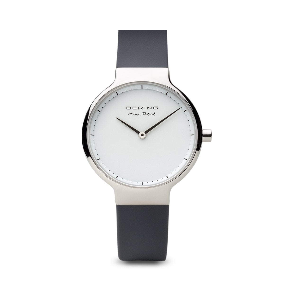 Bering Max René Polished Silver Silicone Watch – Watch Repair Sydney