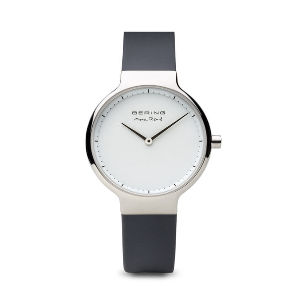 Bering Max René Polished Silver Silicone Watch – Watch Repair Sydney