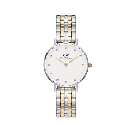 Petite Lumine 28 5-Link Gold & Silver White Watch