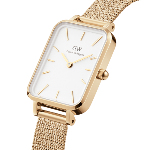 Quadro 20X26 Pressed Evergold Gold & White Watch