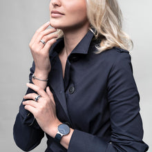 Load image into Gallery viewer, Bering Classic Brushed Silver Blue Milanese Mesh Watch