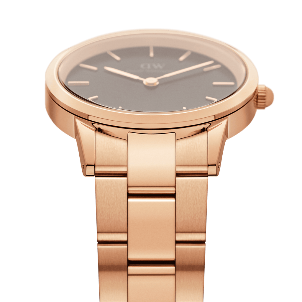 Daniel Wellington Iconic Link 36 Rose Gold & Black Watch