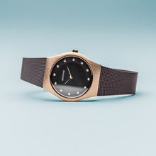 Load image into Gallery viewer, Bering Classic Brushed Gold Brown Mesh Watch