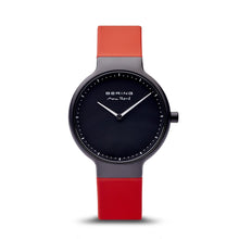 Load image into Gallery viewer, Bering Max René Matt Black Red Silicone Watch