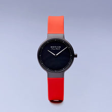 Load image into Gallery viewer, Bering Max René Matt Black Red Silicone Watch