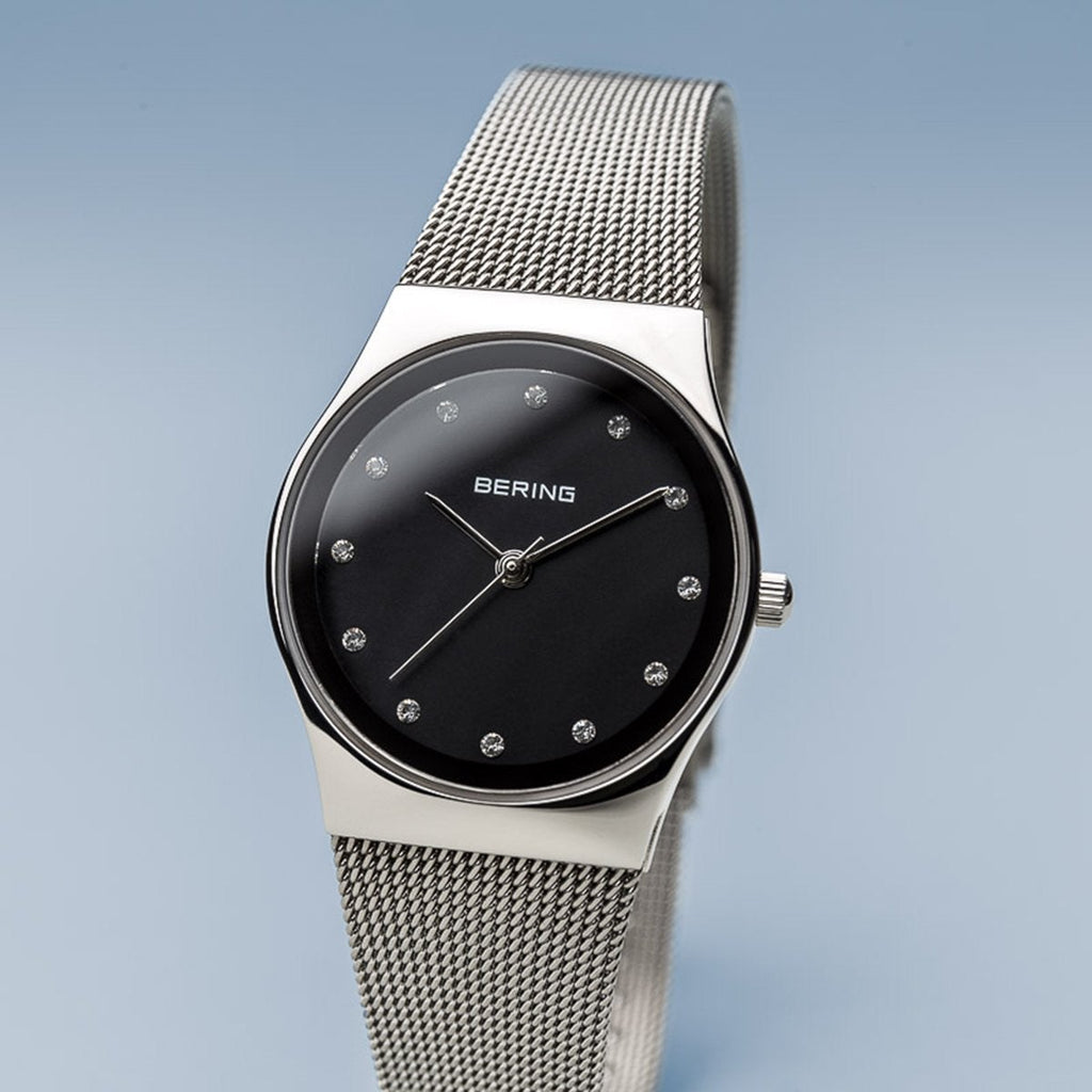 Bering Classic Polished Silver Milanese Mesh Watch