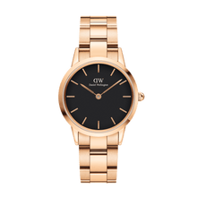 Load image into Gallery viewer, Daniel Wellington Iconic Link 36 Rose Gold &amp; Black Watch