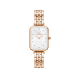 Daniel Wellington Quadro Lumine 20x26 5-Link Rose Gold & Mother of Pearl White Watch