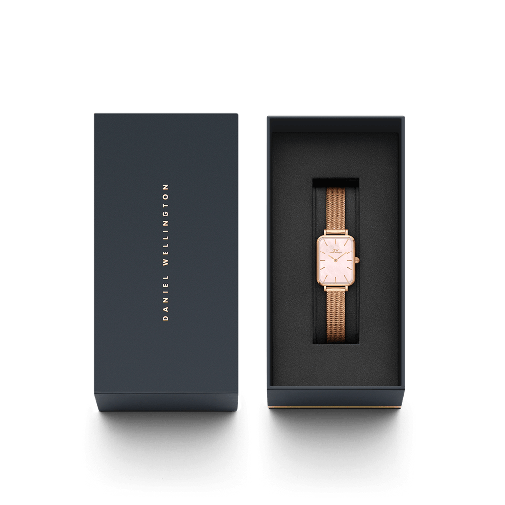 Daniel Wellington Quadro 20X26 Pressed Melrose Rose Gold Mother of Pearl Watch