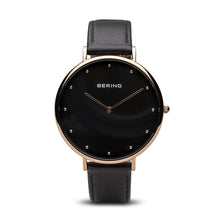 Load image into Gallery viewer, Bering Classic Polished Rose Gold 39mm Black Watch