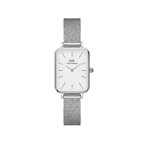 Quadro 20X26 Pressed Sterling Silver & White Watch
