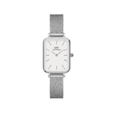 Daniel Wellington Quadro 20X26 Pressed Sterling Silver & White Watch